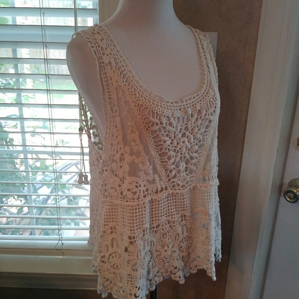 Noelle Crochet Cover Up Tank Top Size S/M